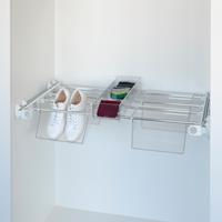 Plus - Shoe rack 4V+1J - white - bright aluminium - transparent polycarbonate 1